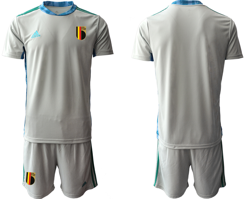 Men 2021 European Cup Belgium grey goalkeeper Soccer Jerseys